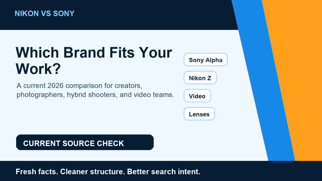 Nikon versus Sony camera buying guide graphic